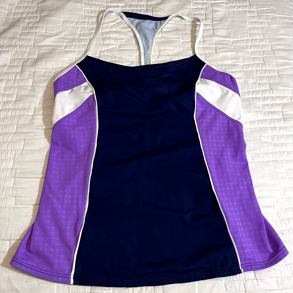 Nike women tankini swim racerback top size 6 navy purple